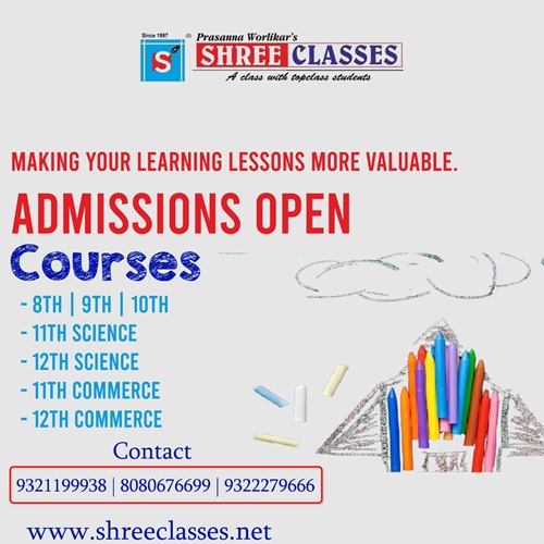Since 1997, SHREE CLASSES by Prasanna Worlikar: Where Top-Class Students Thrive!